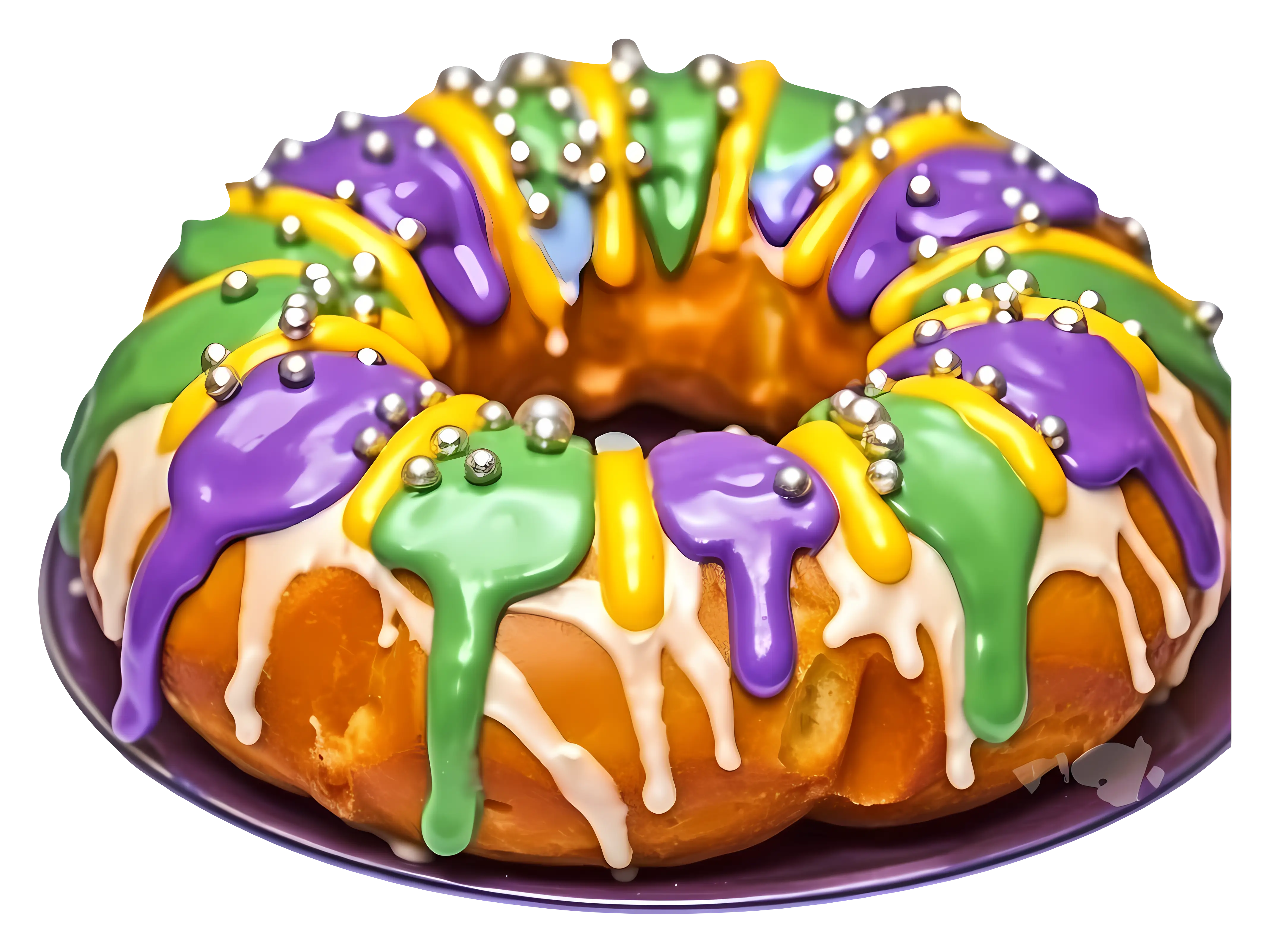 Colorful Mardi Gras King Cake