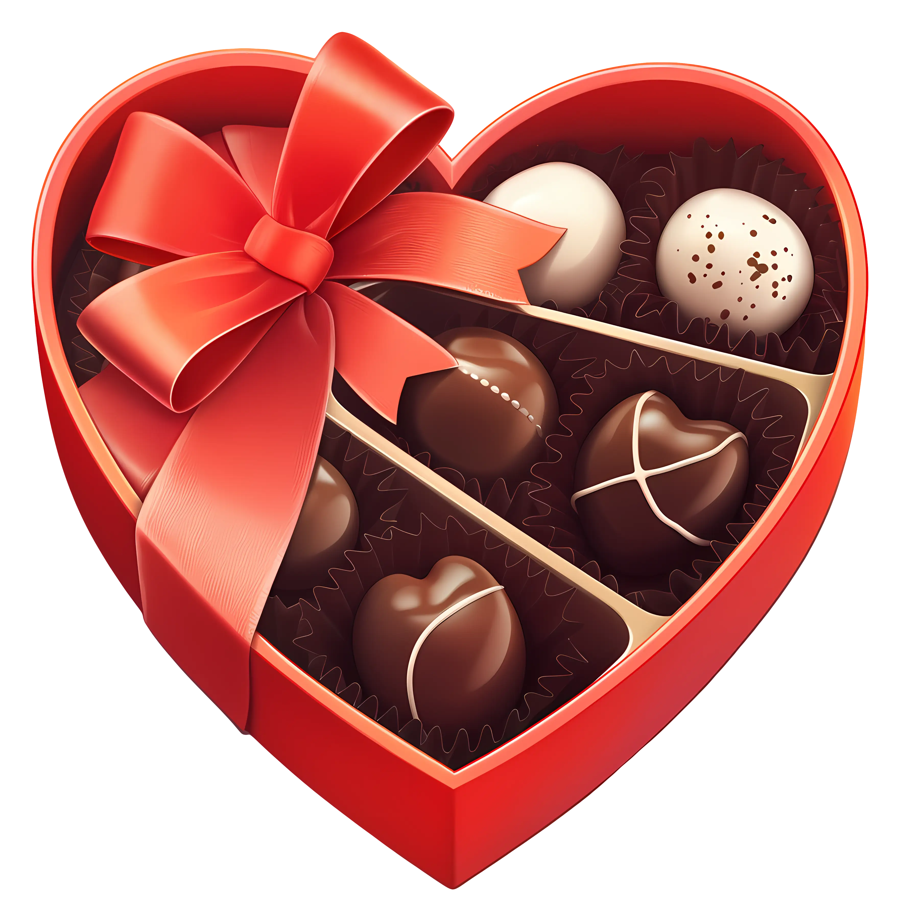 Valentineâ€™s Heart-Shaped Chocolate Box with Decorative Bow