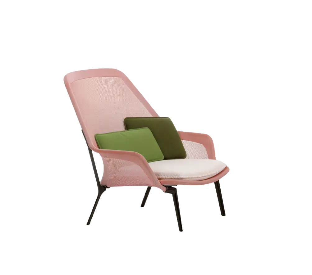 Modern Pink Armchair with Cushions