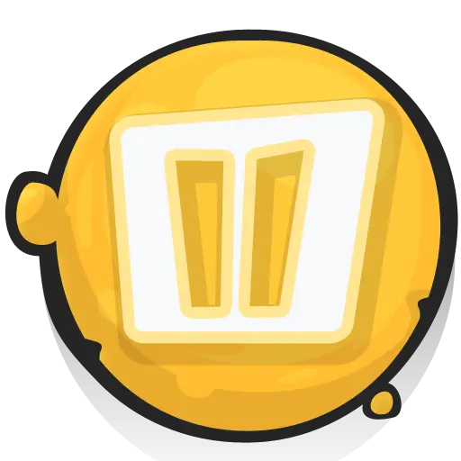 Yellow Pause Button Icon