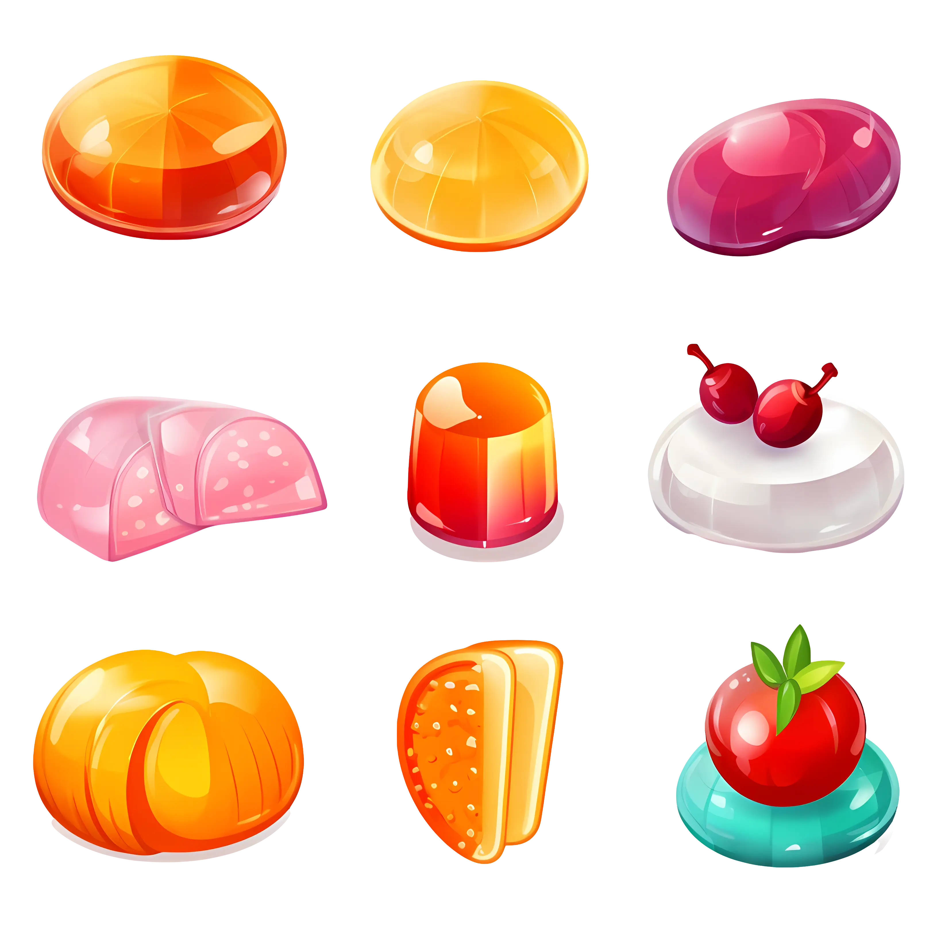 Colorful Cartoon Candies Illustration