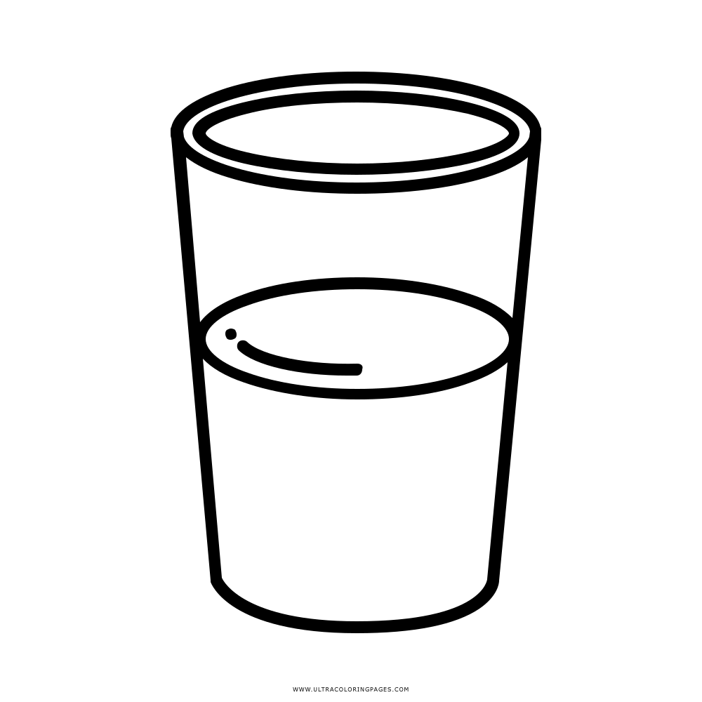 Line Art Illustration of a Glass of Water