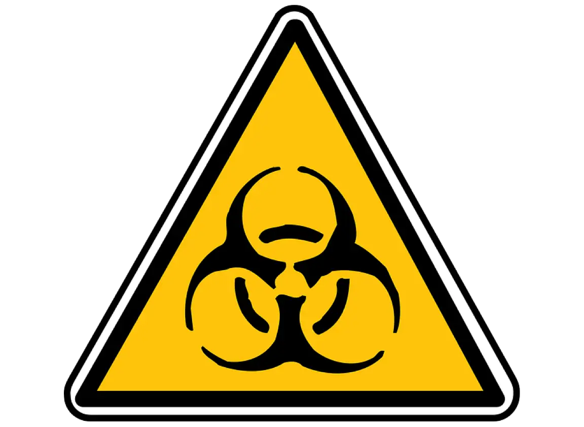 Biohazard Warning Sign with Yellow Triangle
