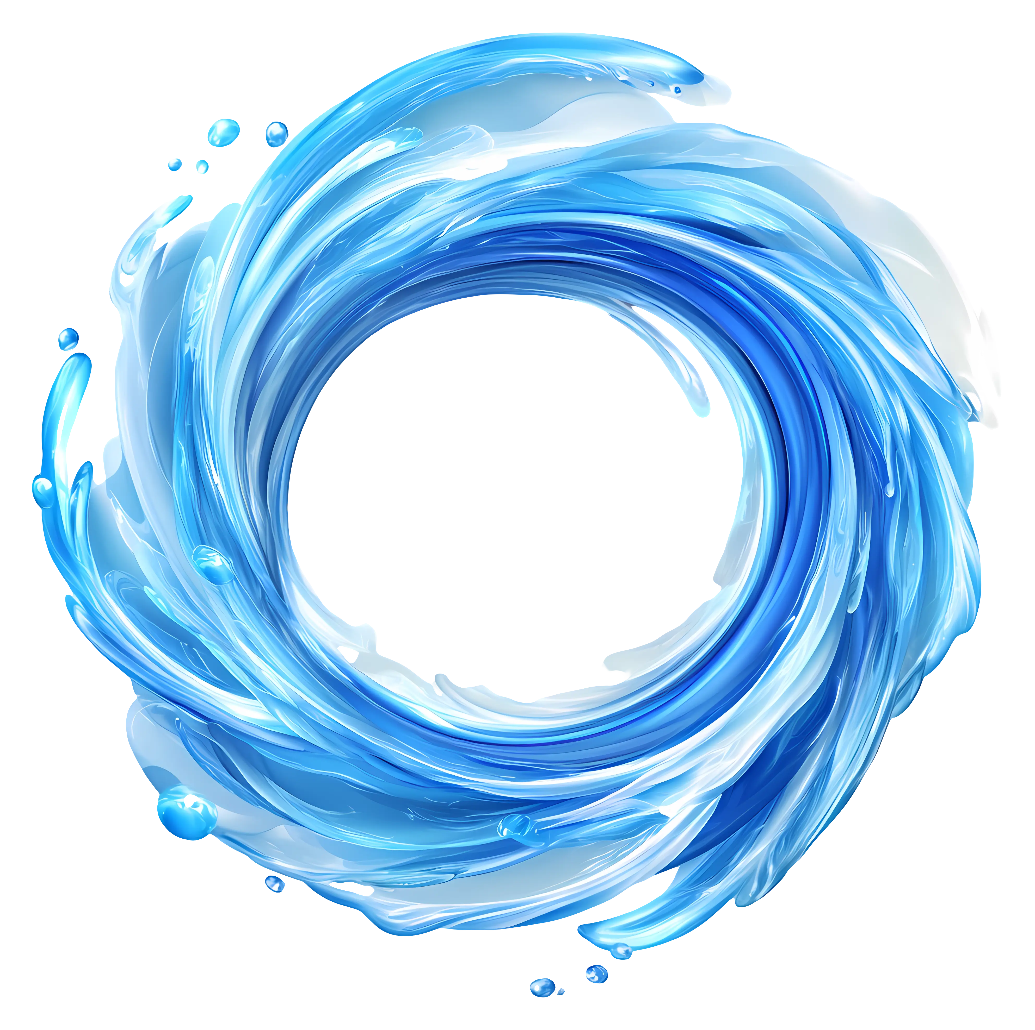 Circular Blue Water Splash Design