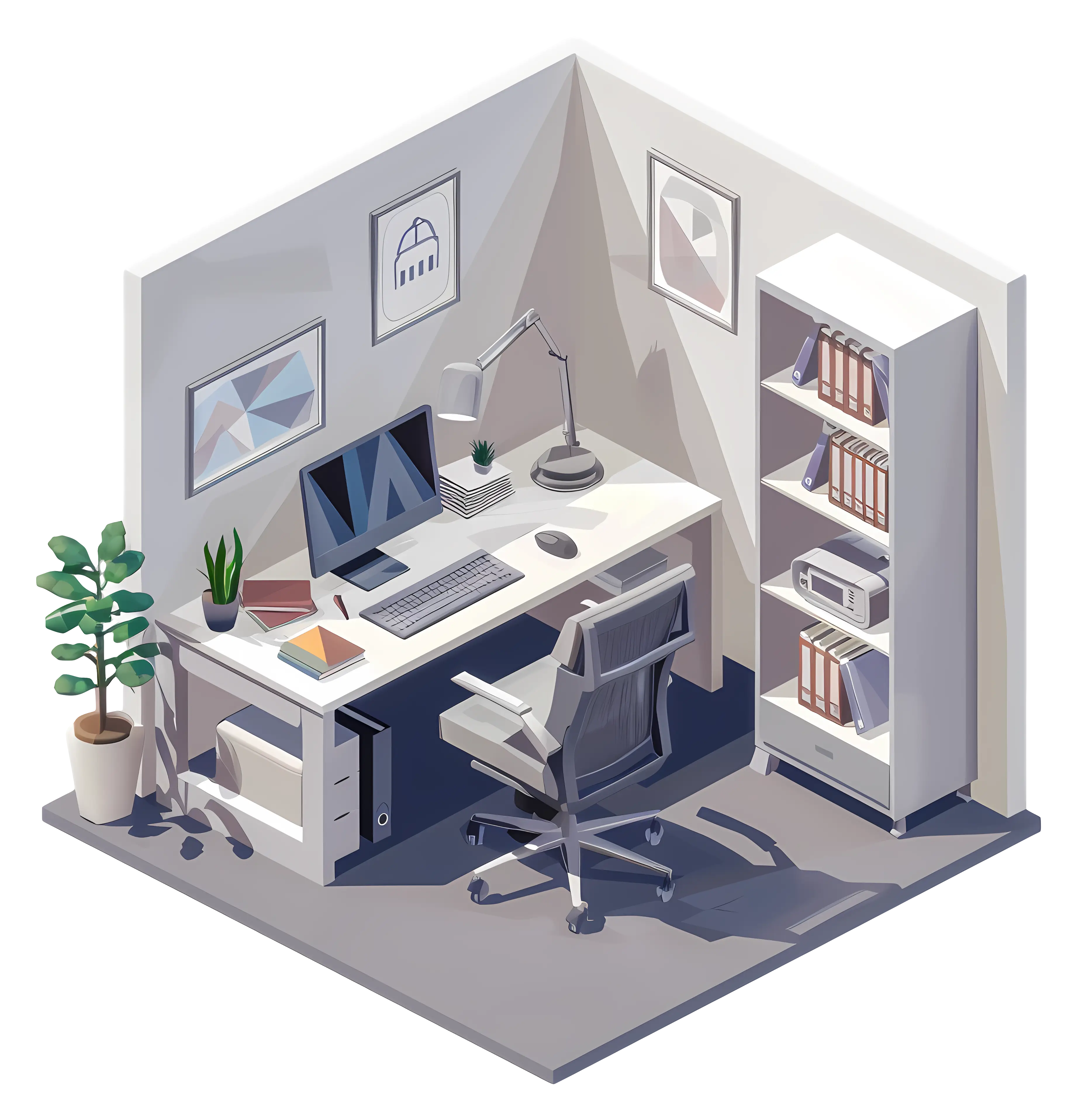 Modern Office Workspace Illustration