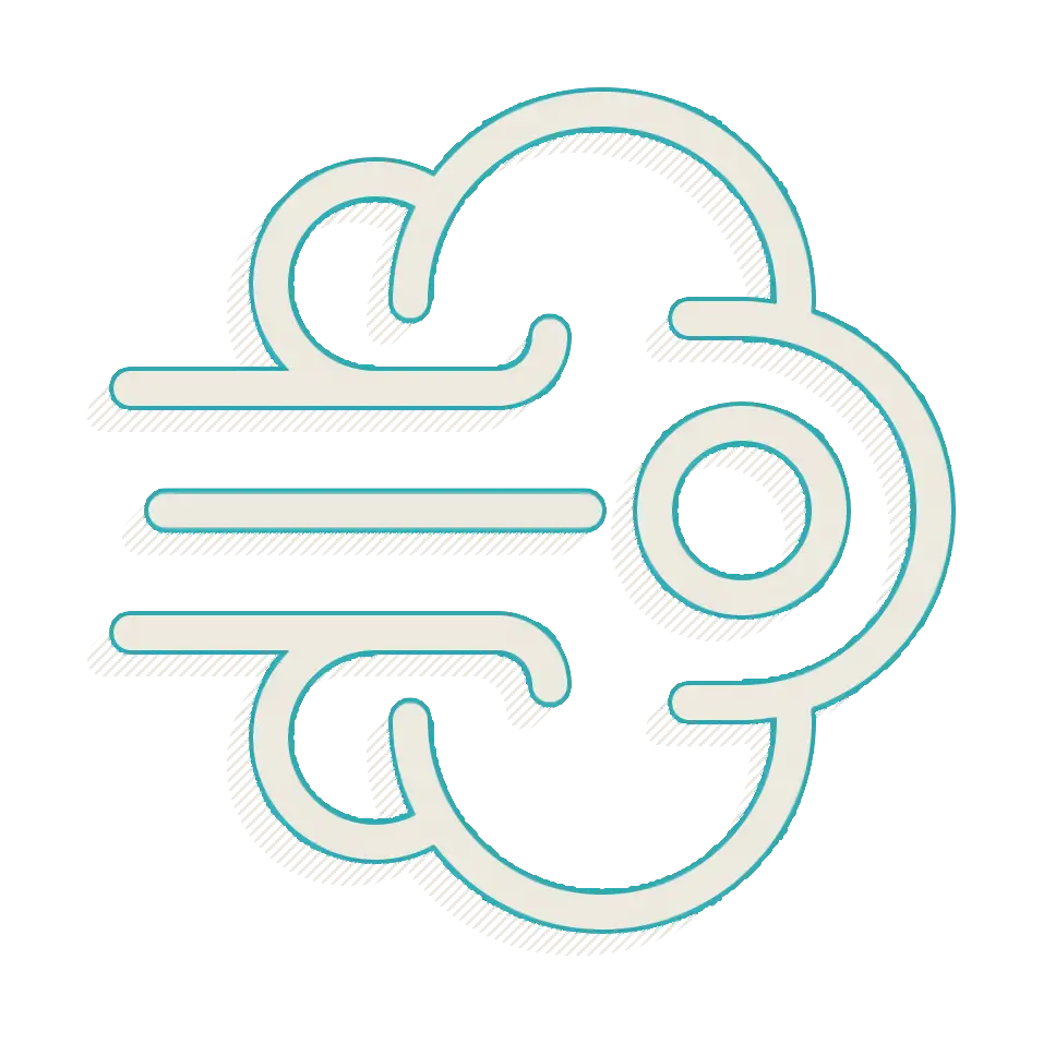 Wind Symbol in Minimal Line Art Style