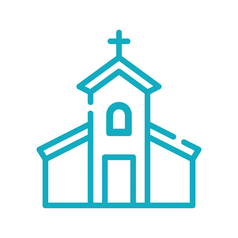 Minimalist Church Icon with Cross