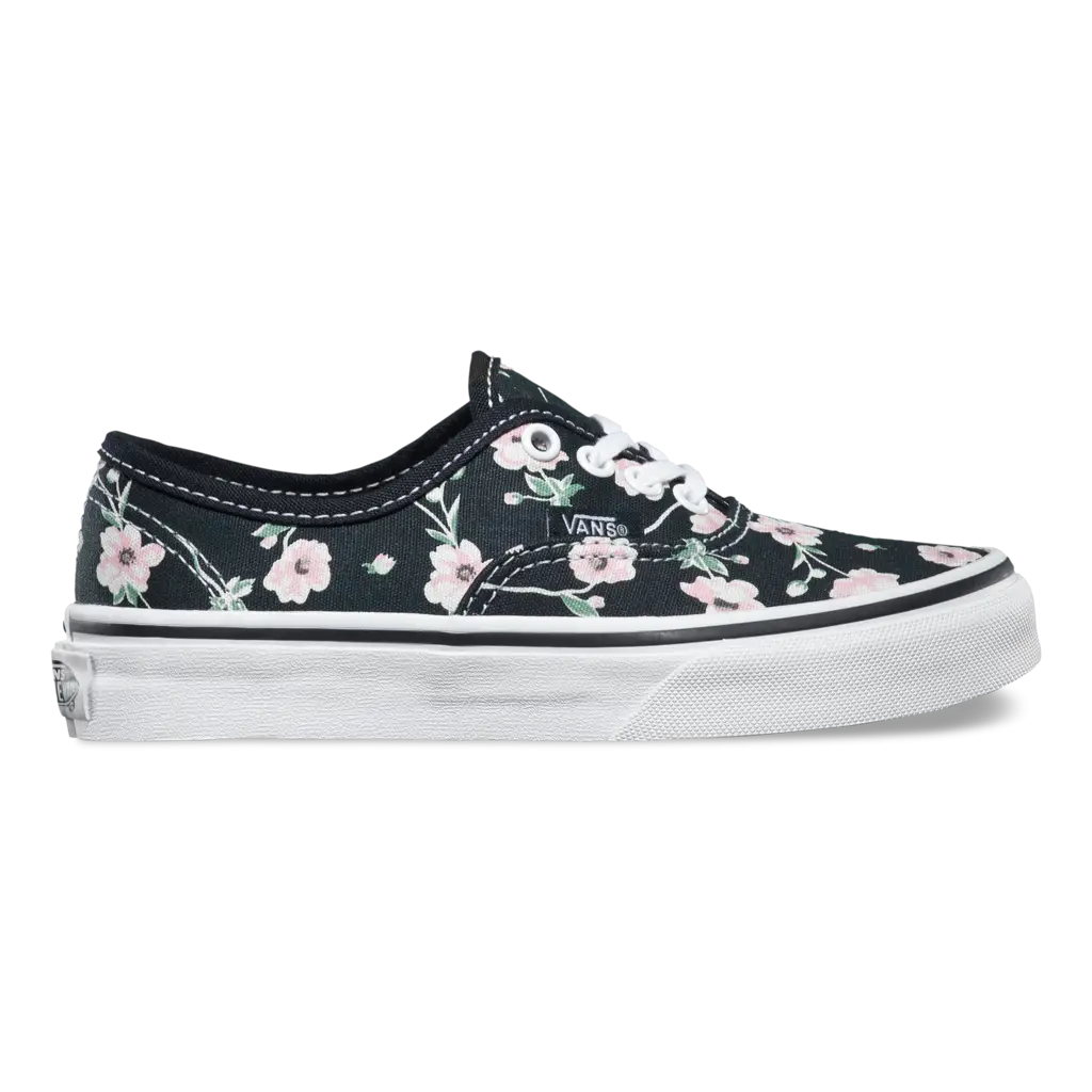 Black Canvas Sneaker with Floral Pattern
