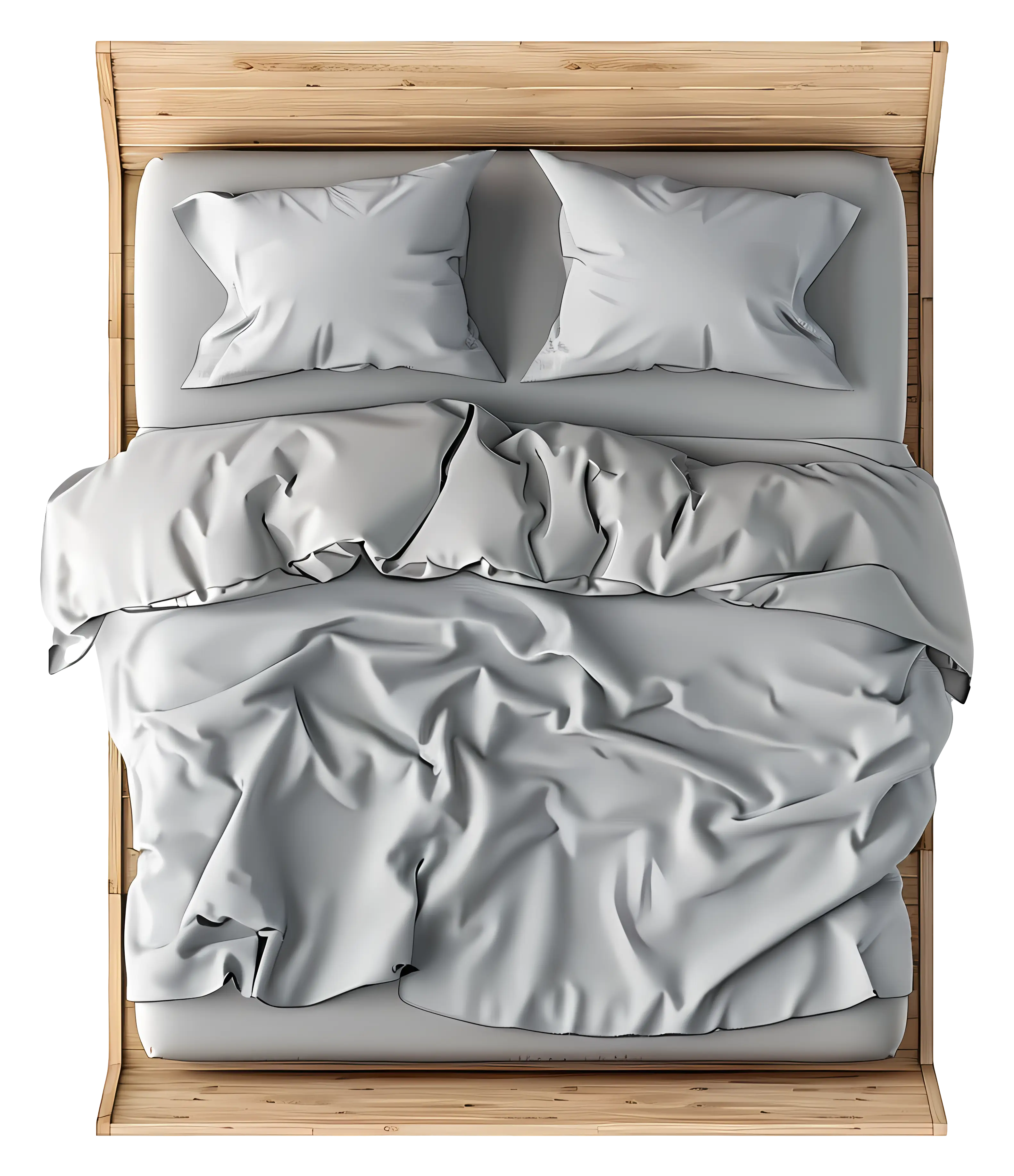 Cozy Gray Bed with Pillows