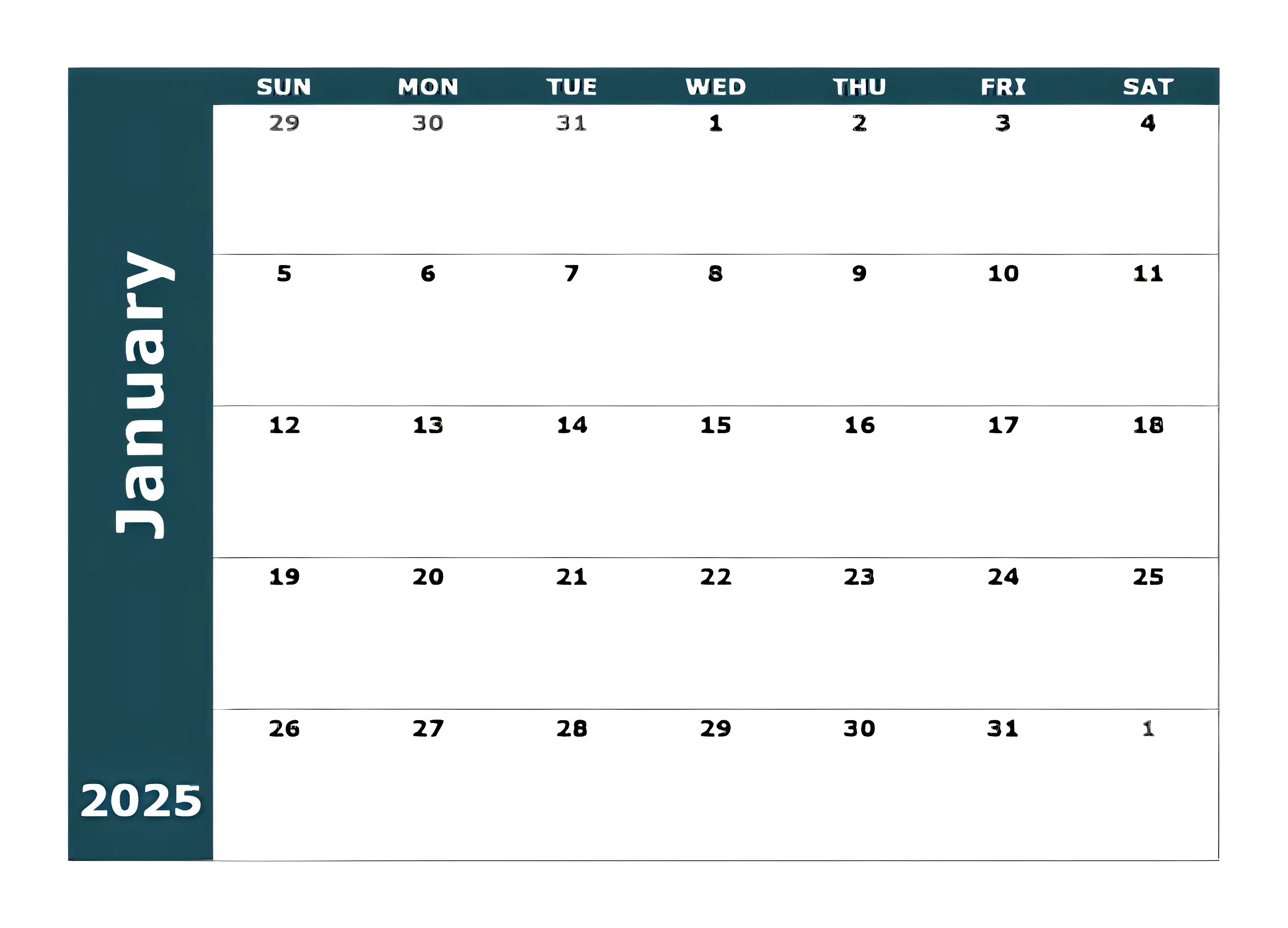January 2025 Calendar