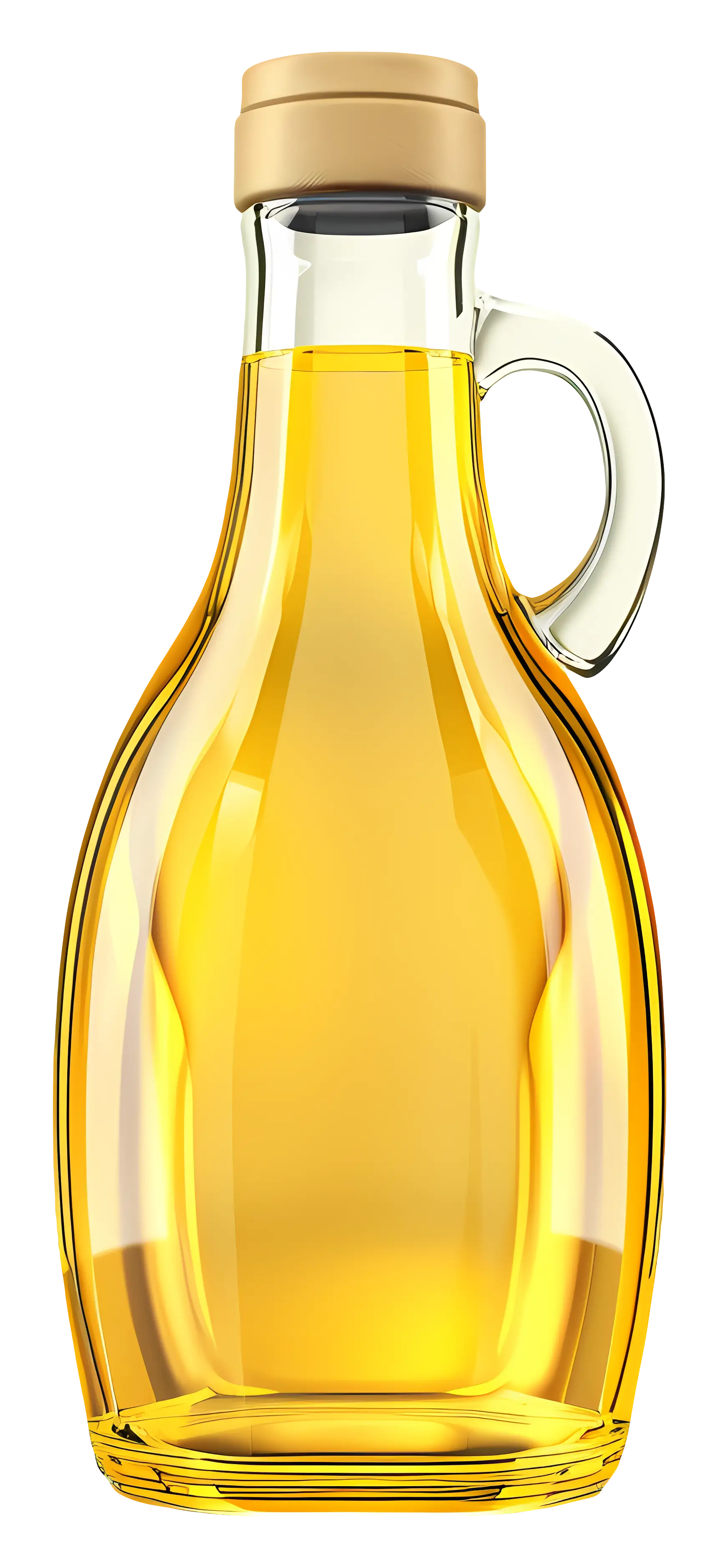 Glass Bottle of Cooking Oil with Simple Design