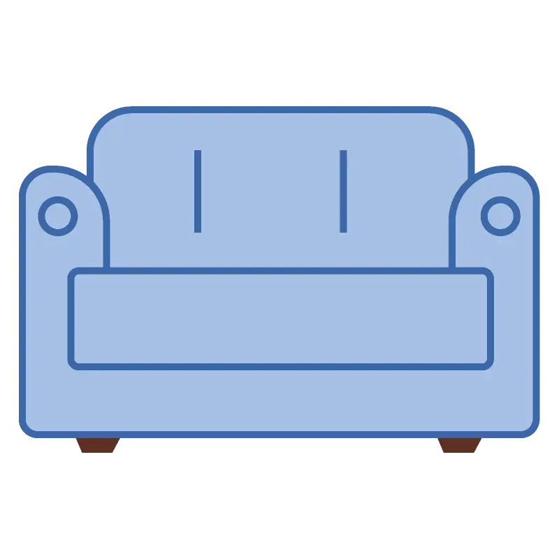 Blue Cartoon Sofa Illustration