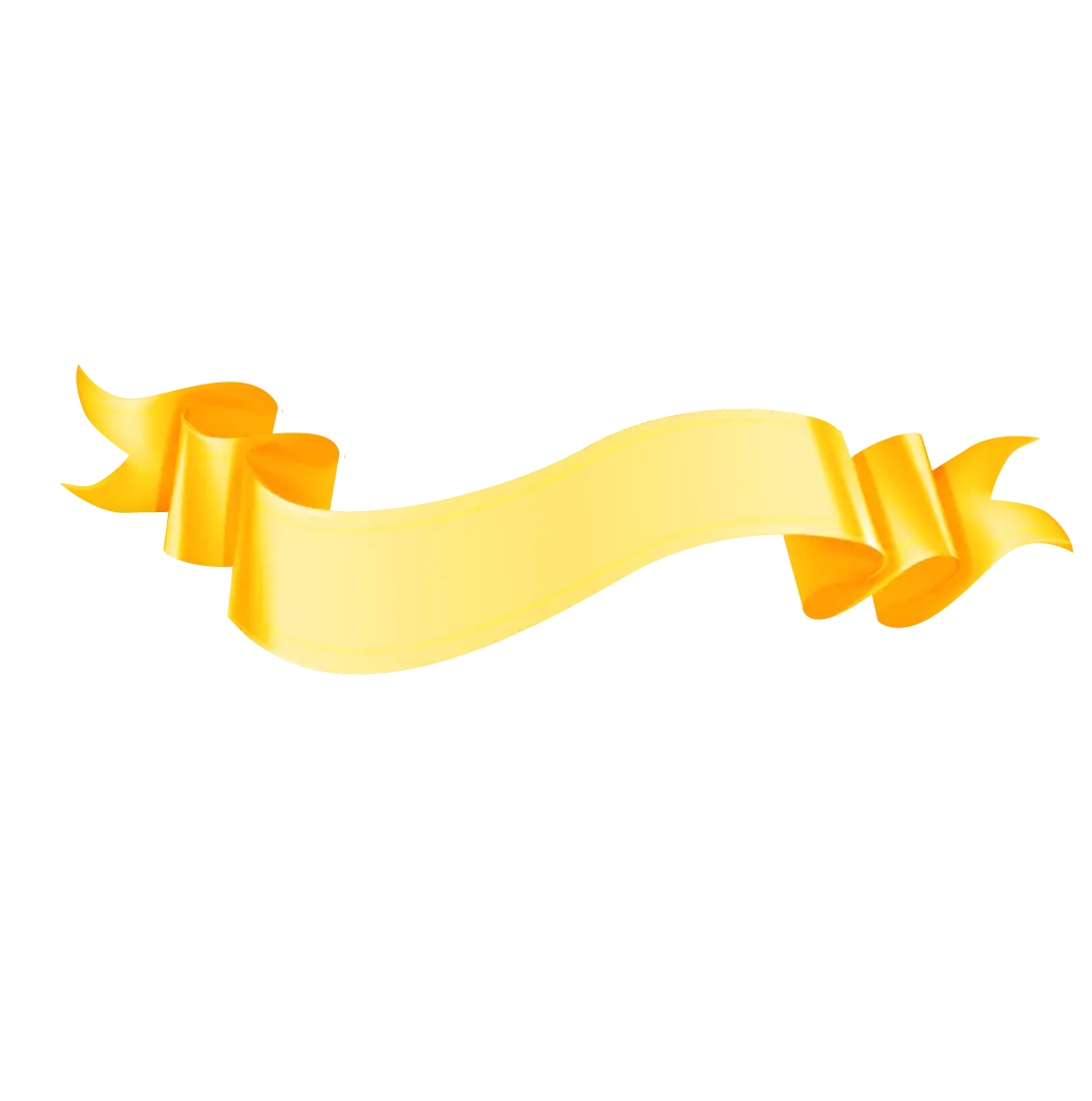 Yellow Decorative Ribbon Element