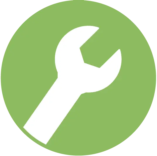 White Wrench Icon Symbolizing Maintenance