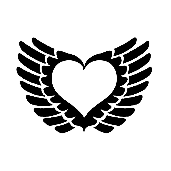 Heart with Wings Symbol Illustration