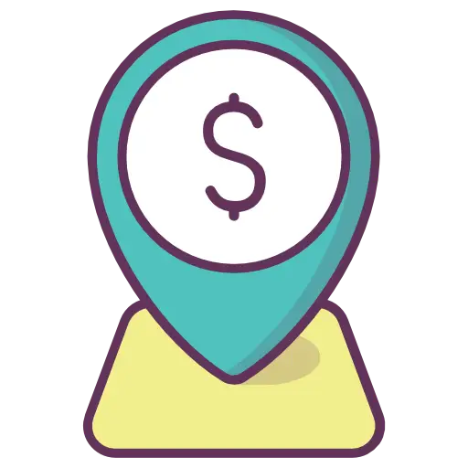 Dollar Sign Location Pin Icon