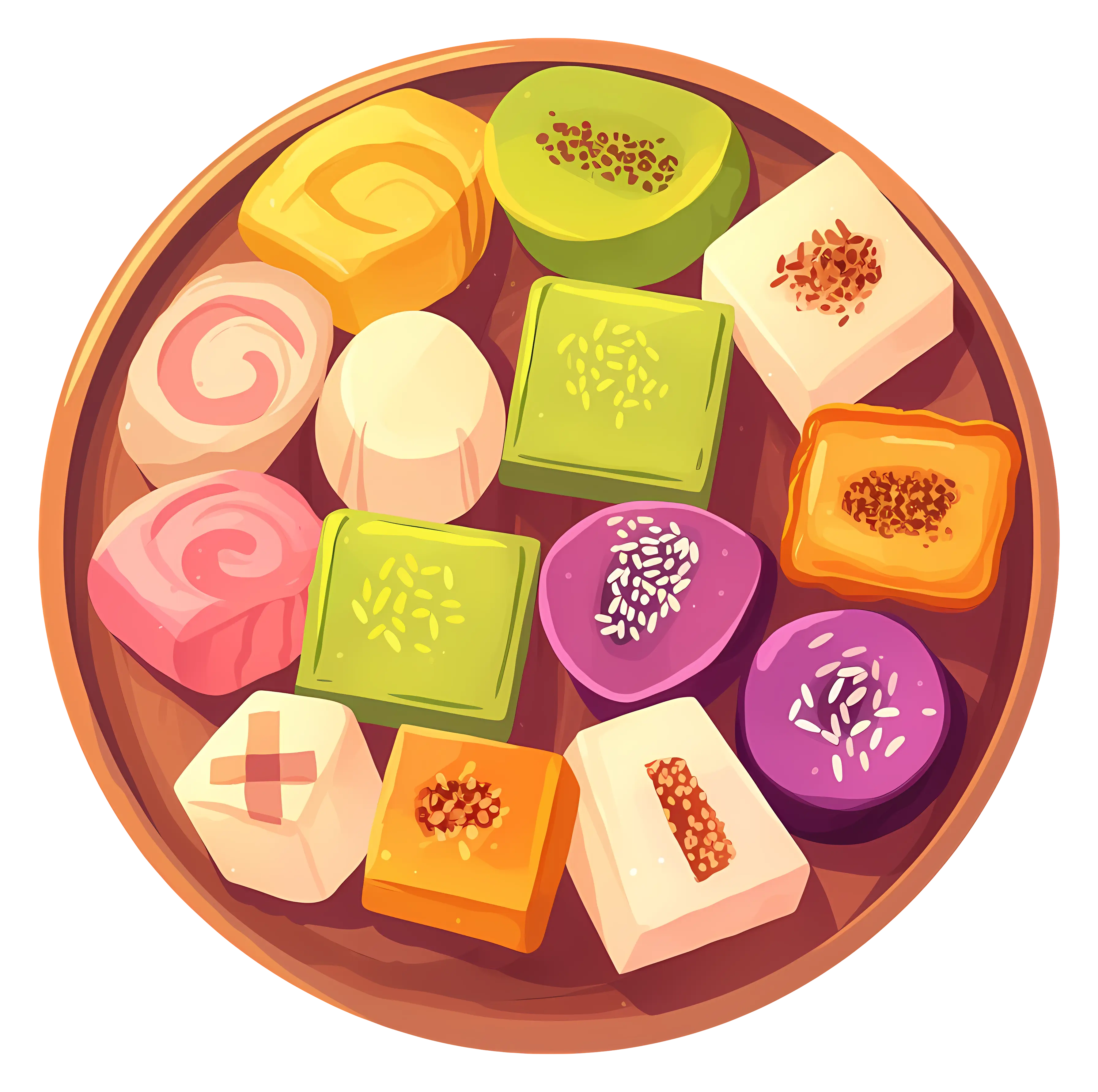 Plate of Assorted Colorful Sweets