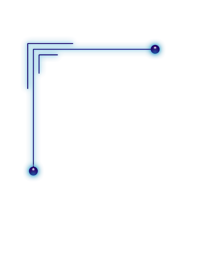 Blue Neon Corner Design Element