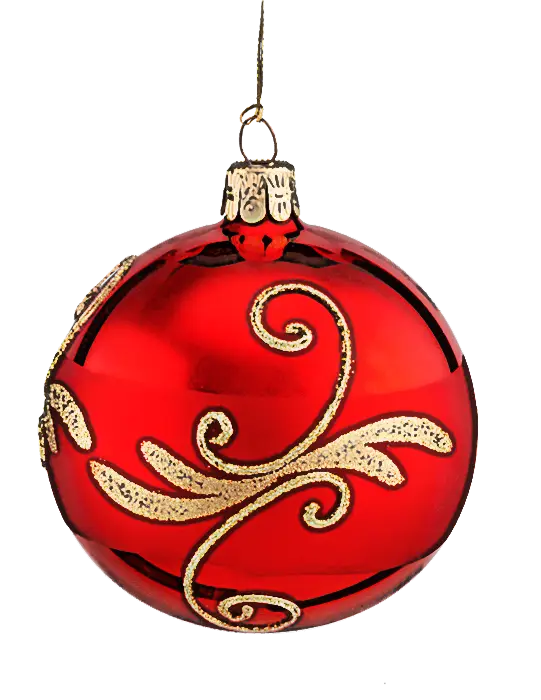Red and Gold Christmas Ornament Ball