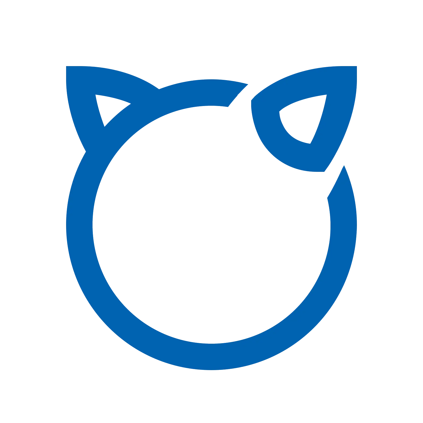 Blue Cat Ears Logo Symbol