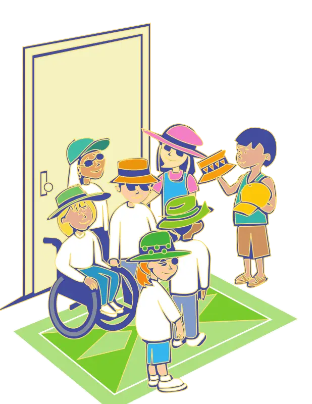 Group of Children at the Door