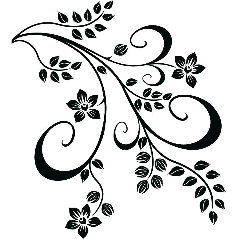 Elegant Black Floral Vine Design