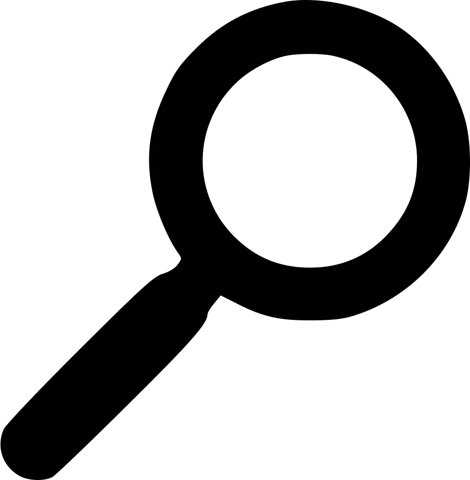 Black Magnifying Glass Icon for Search Representation