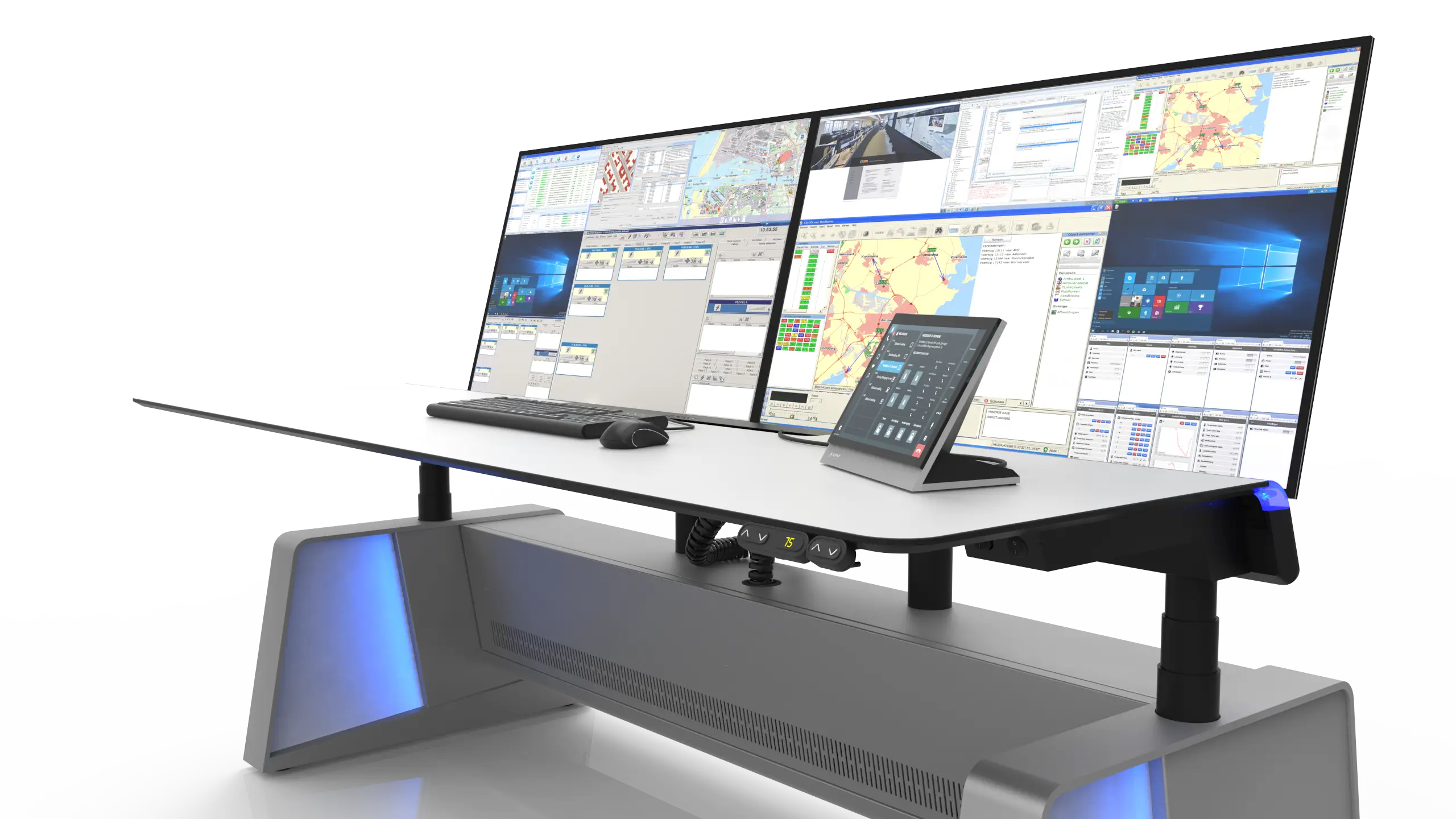 Modern Workstation with Multiple Monitors