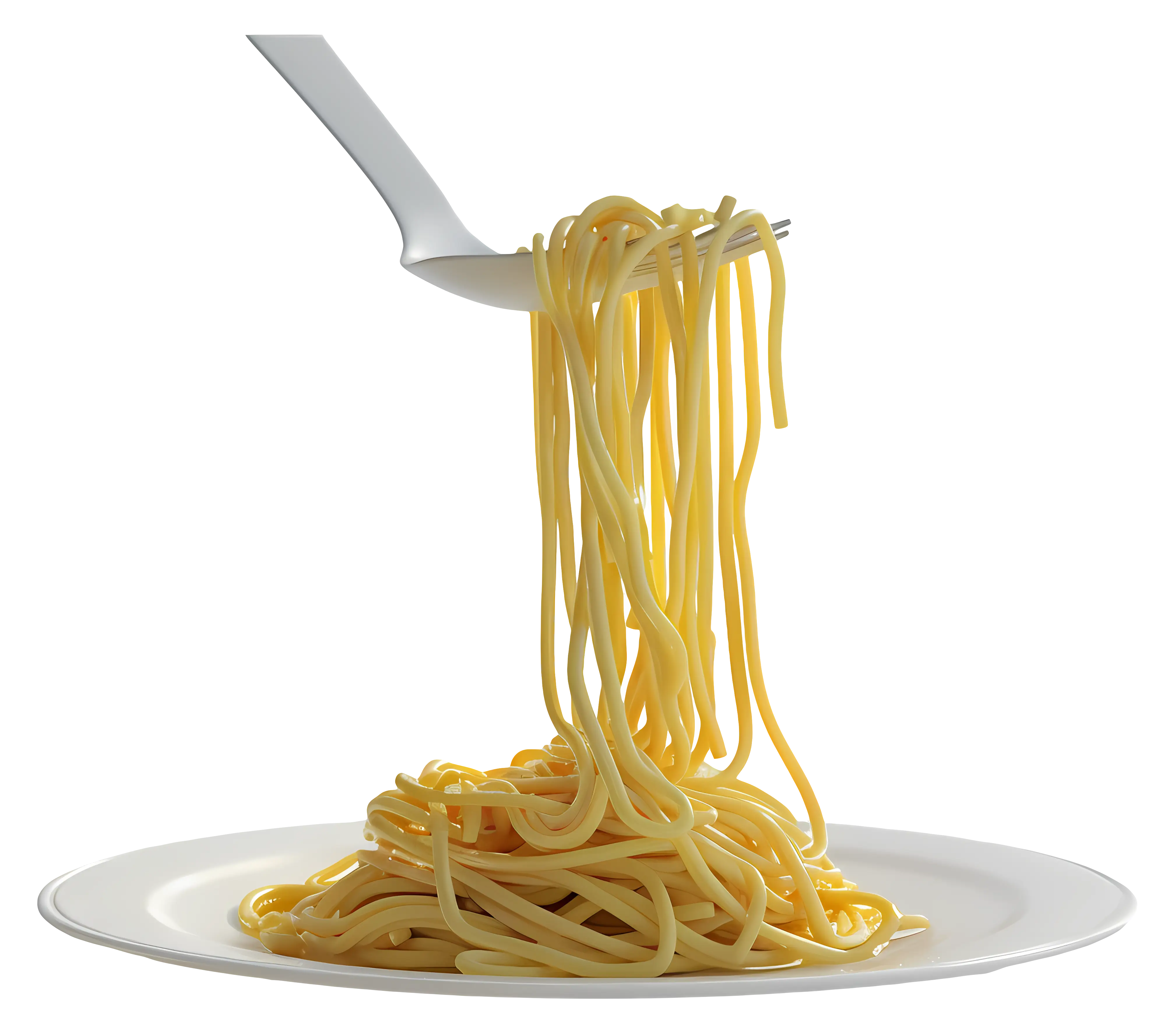 Fork Twirling Spaghetti on a Plate