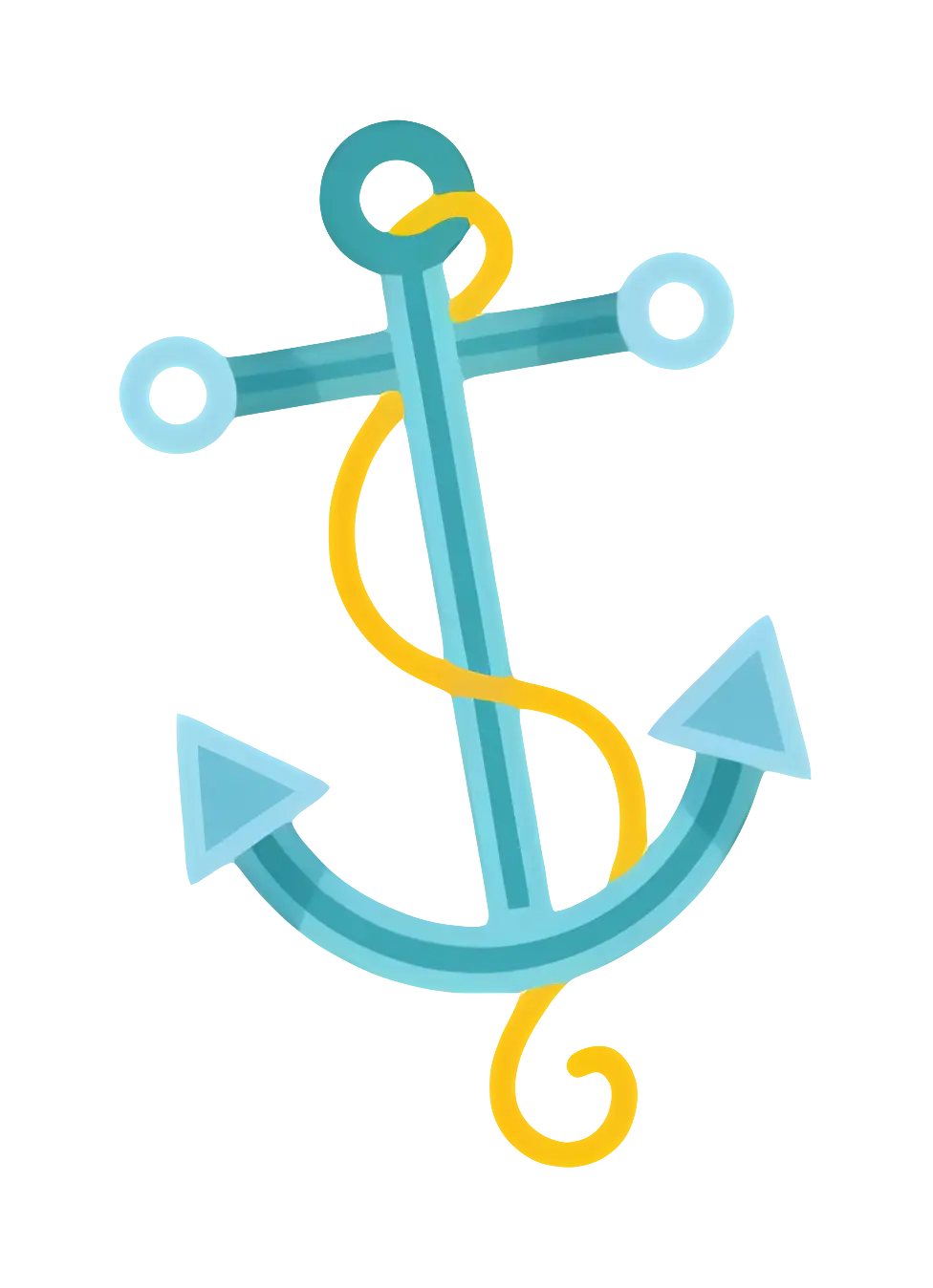 Nautical Anchor with Rope