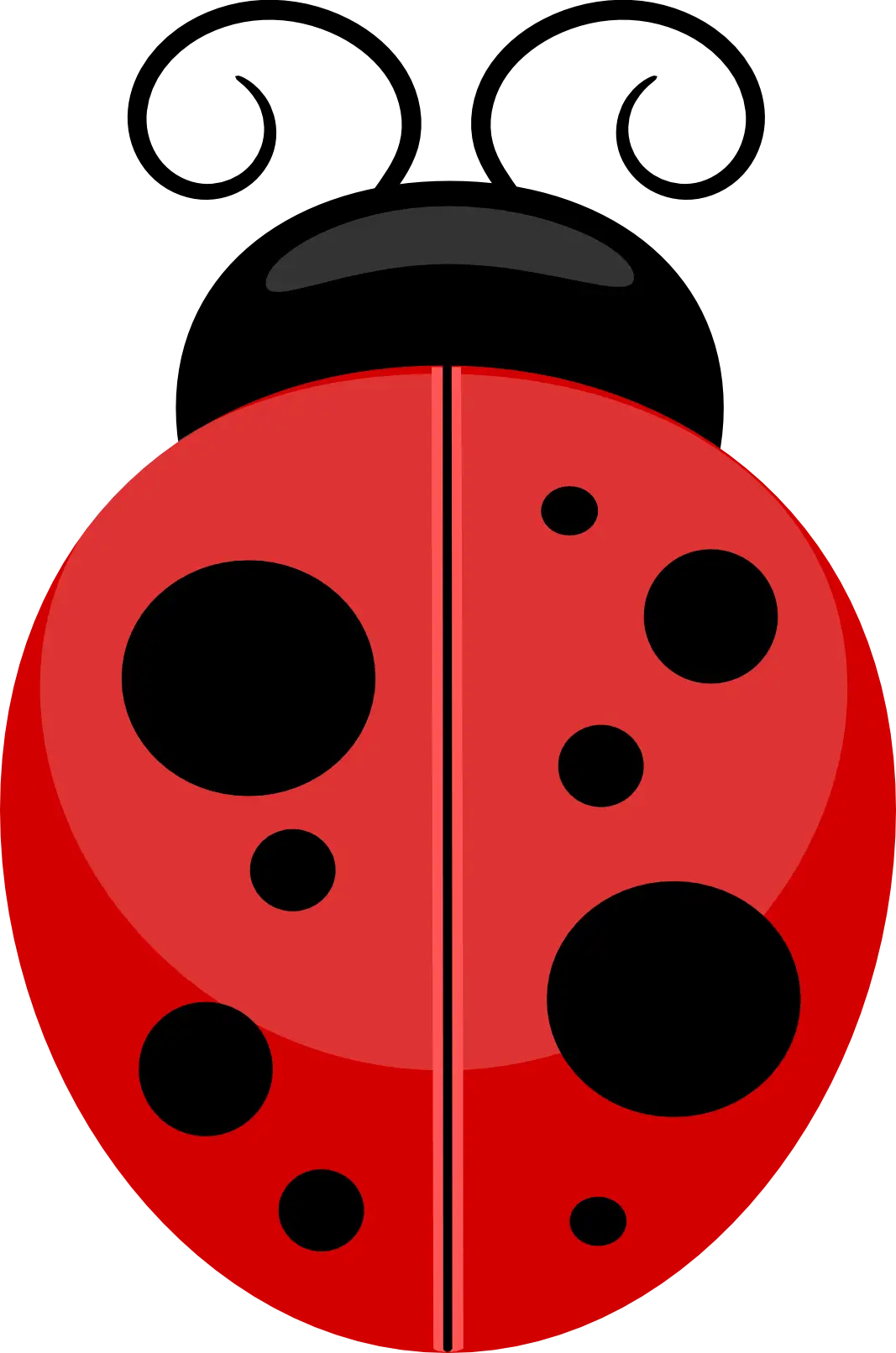 Cartoon Ladybug Illustration with Black Dots