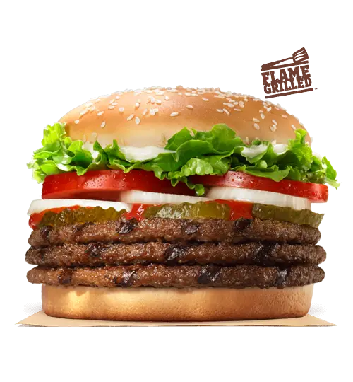 Massive Stacked Burger with Lettuce and Tomatoes