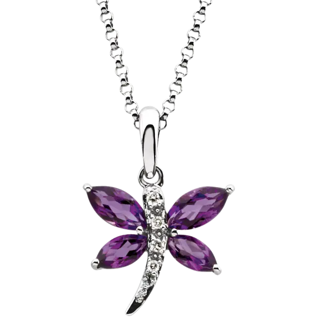 Elegant Purple Butterfly Pendant Necklace