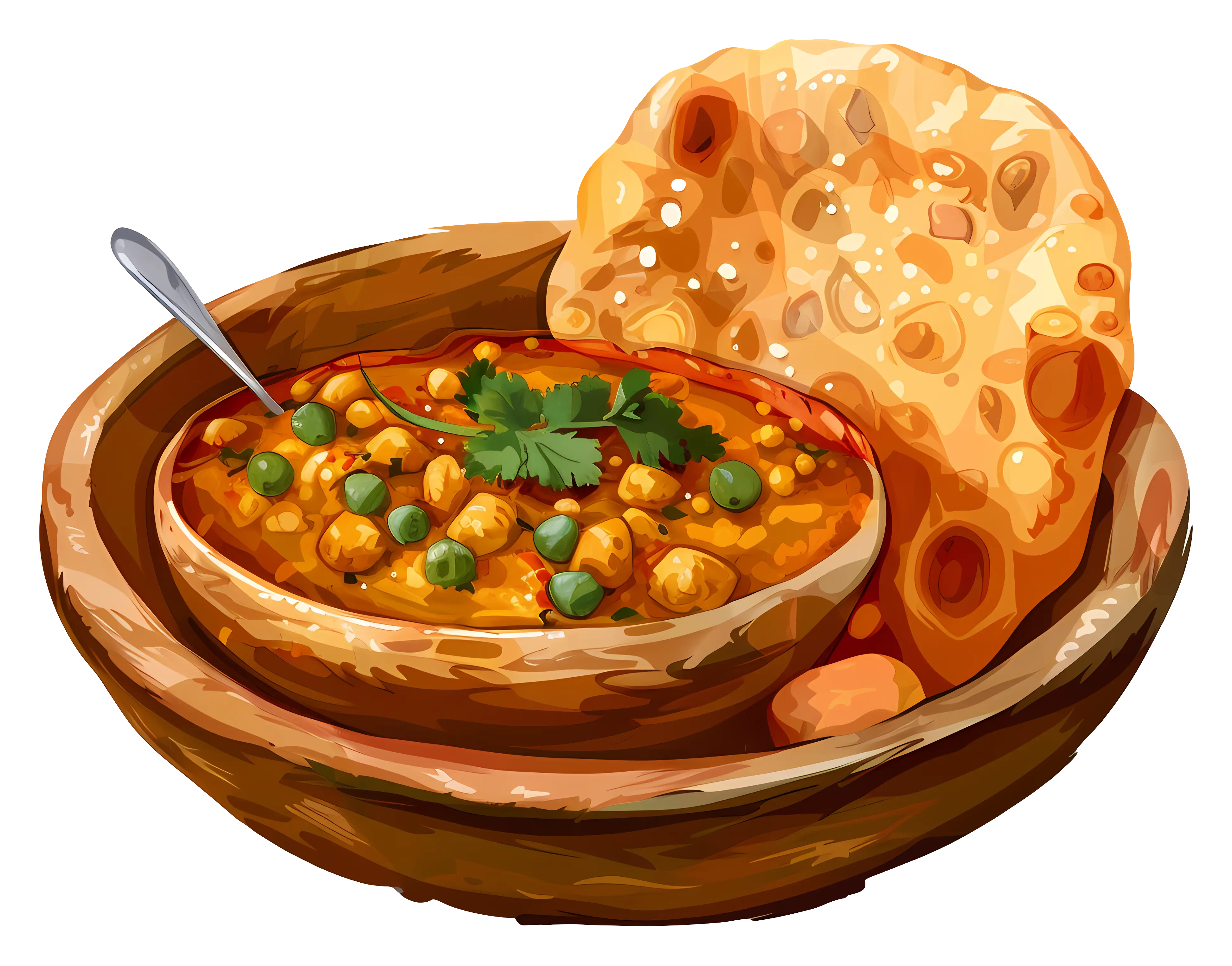 Curry and Bread Dish