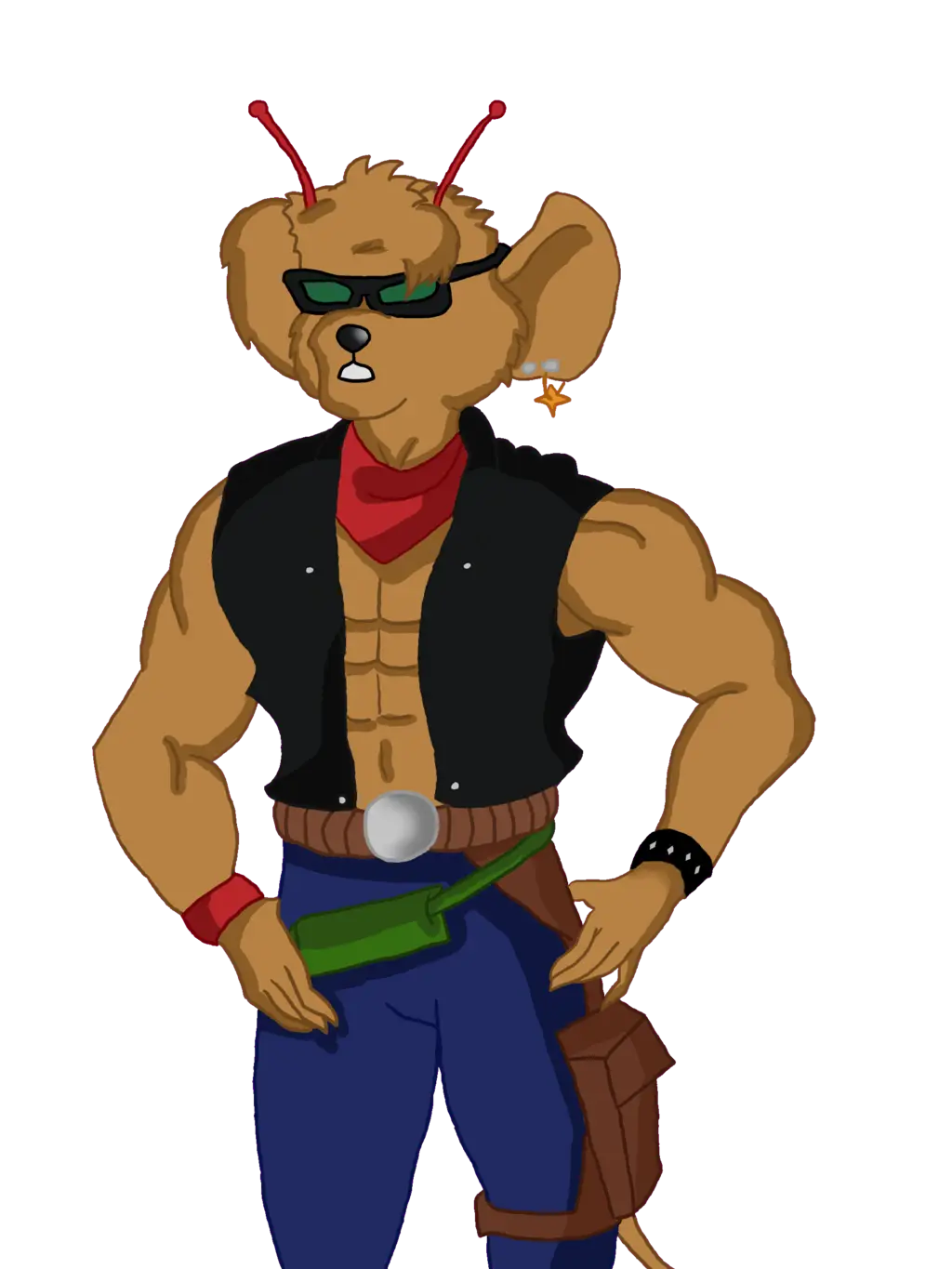 Muscular Mouse Cartoon Character