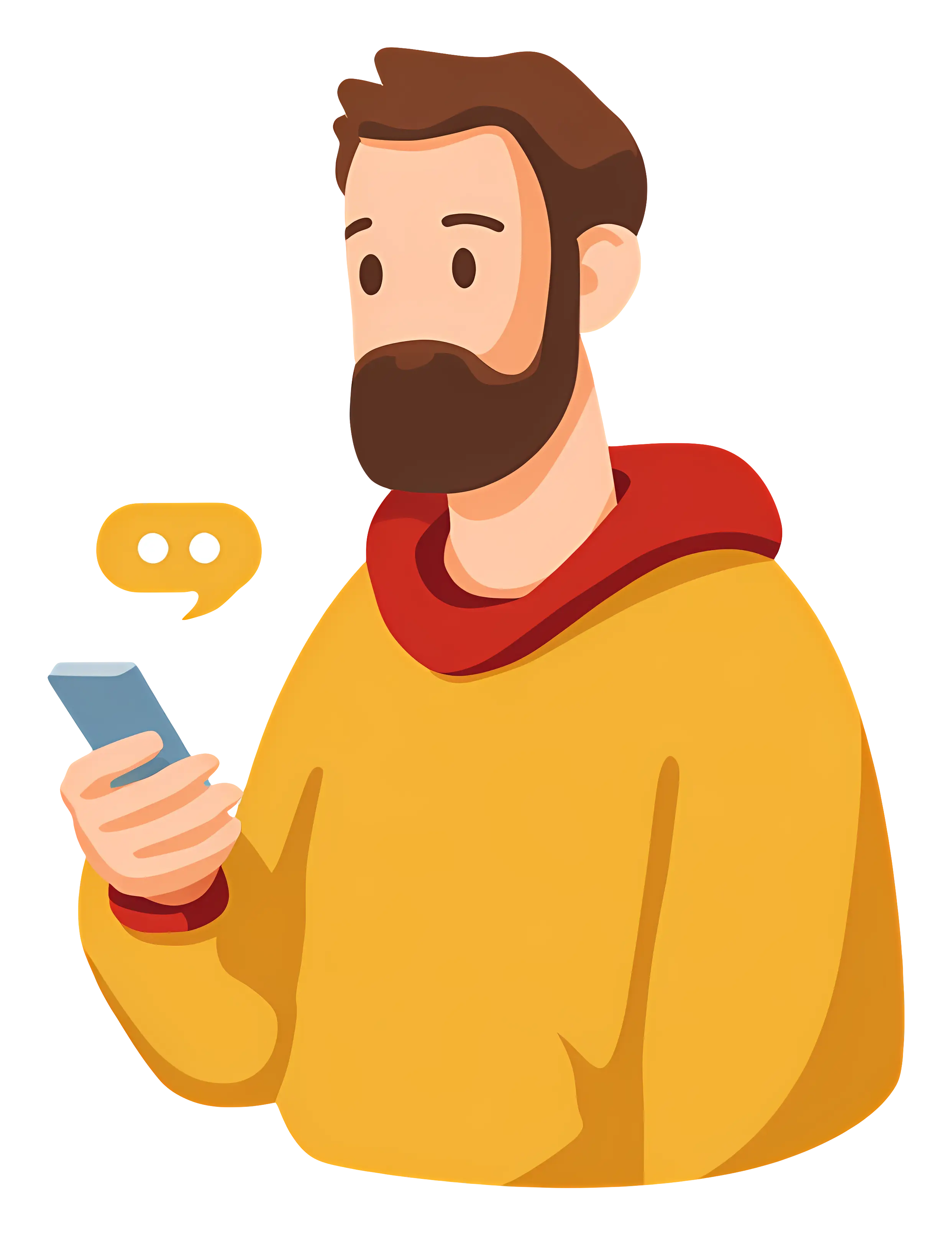 Man Using Smartphone Illustration