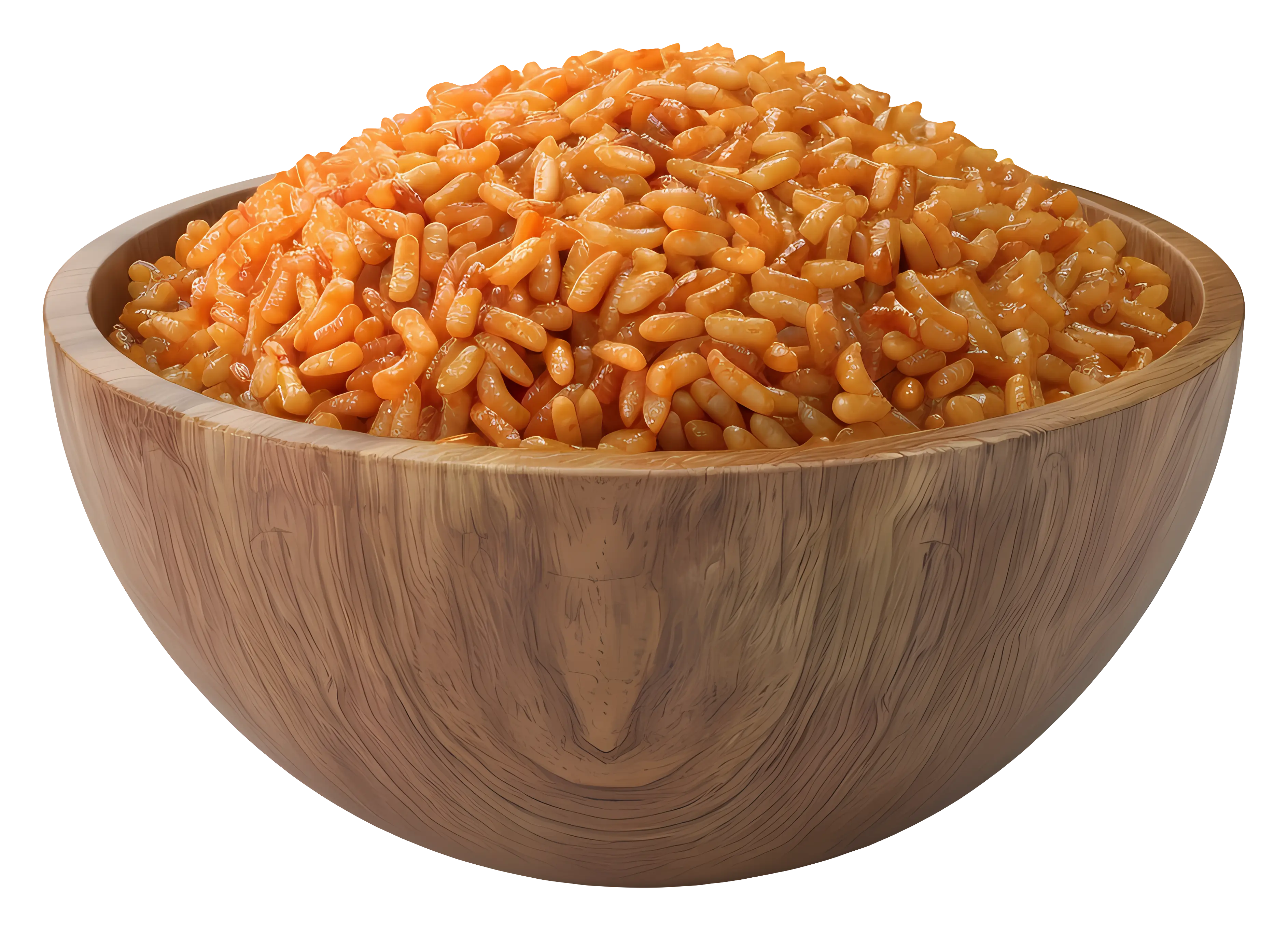 Spicy Rice in Wooden Bowl