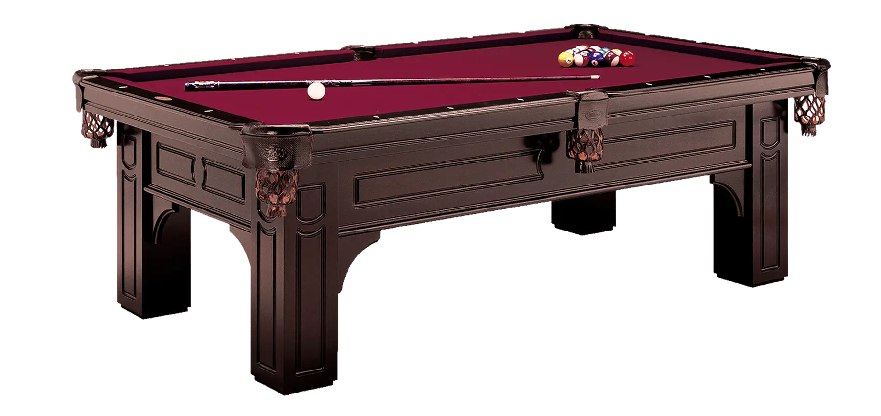 Elegant Billiard Table with Red Felt Surface