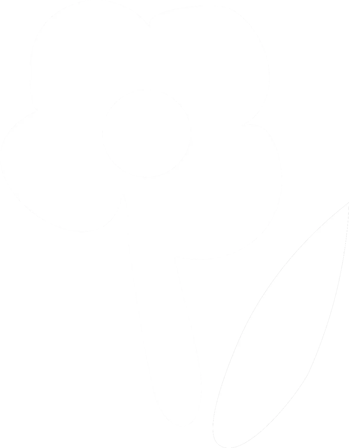 White Flower Silhouette Design