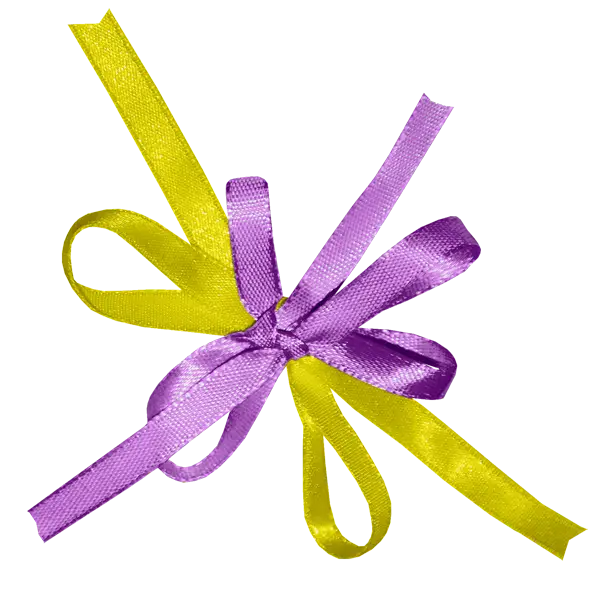 Yellow and Purple Decorative Ribbon Bow