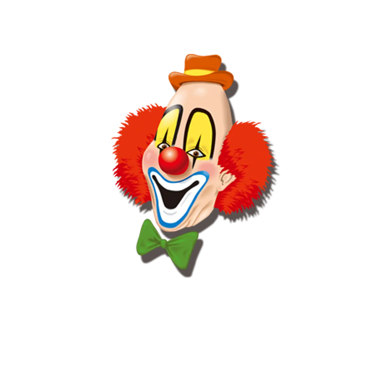 Smiling Clown Face with Red Hair