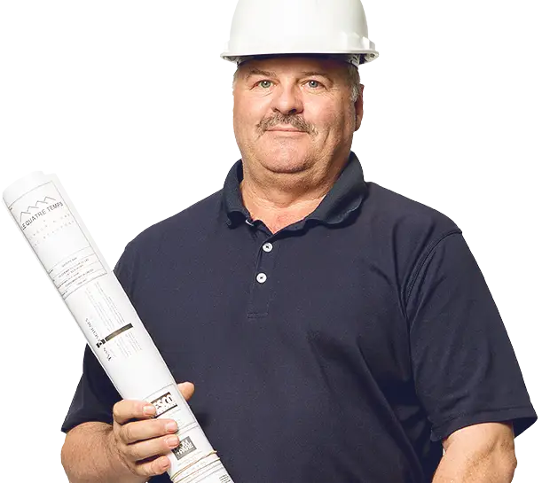 Construction Worker with Blueprints