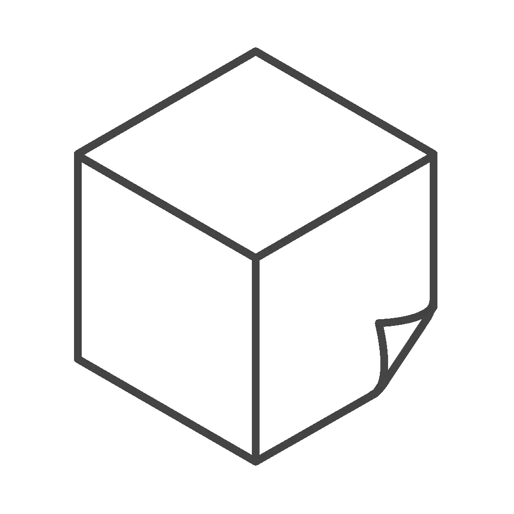 Simple Cube Drawing in 3D Illustration