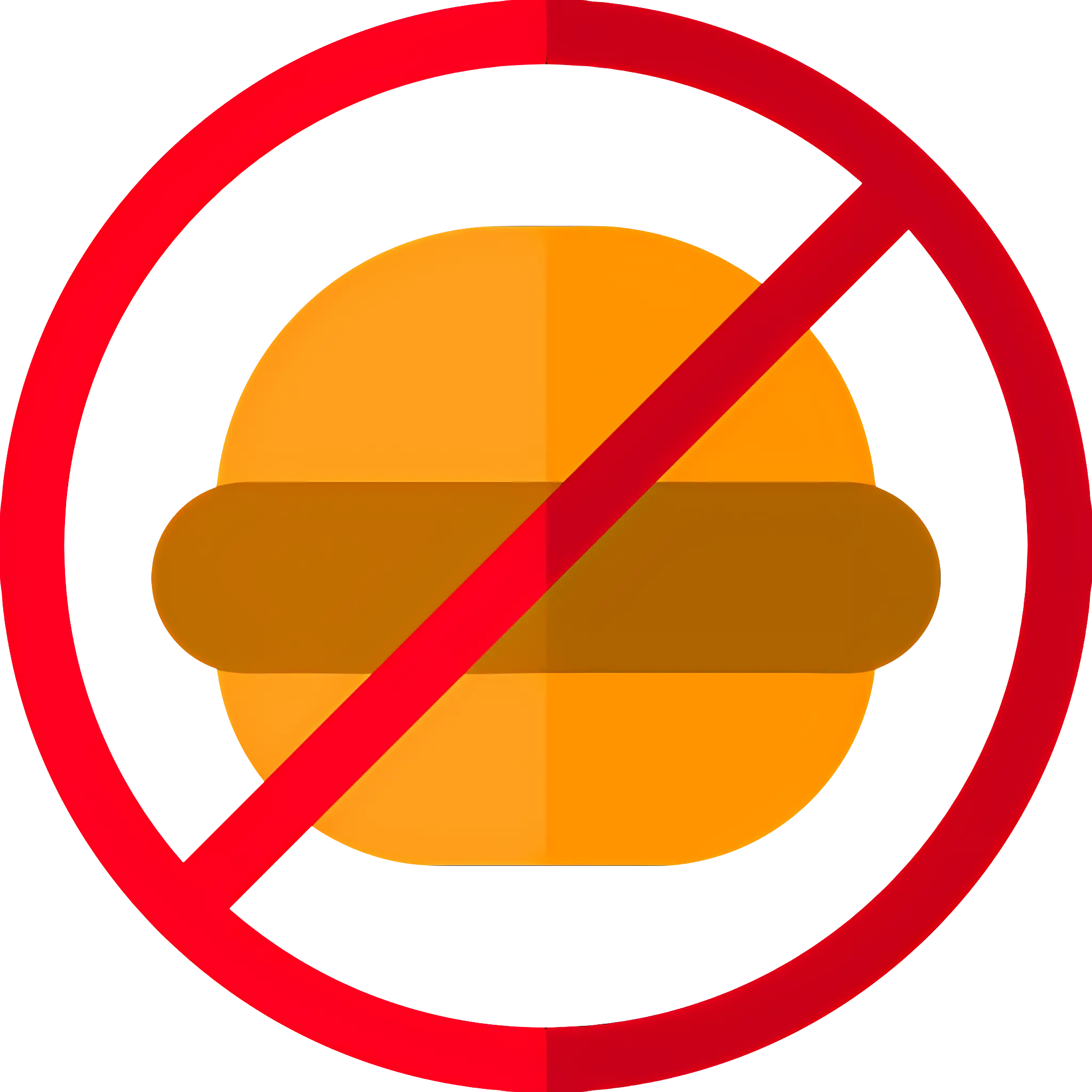 No Hamburger Prohibition Symbol