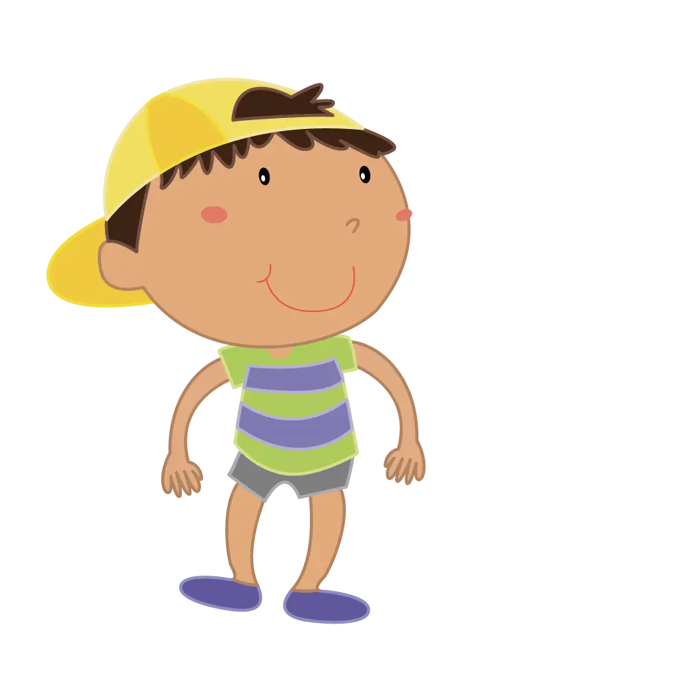 Cartoon Boy in Yellow Cap