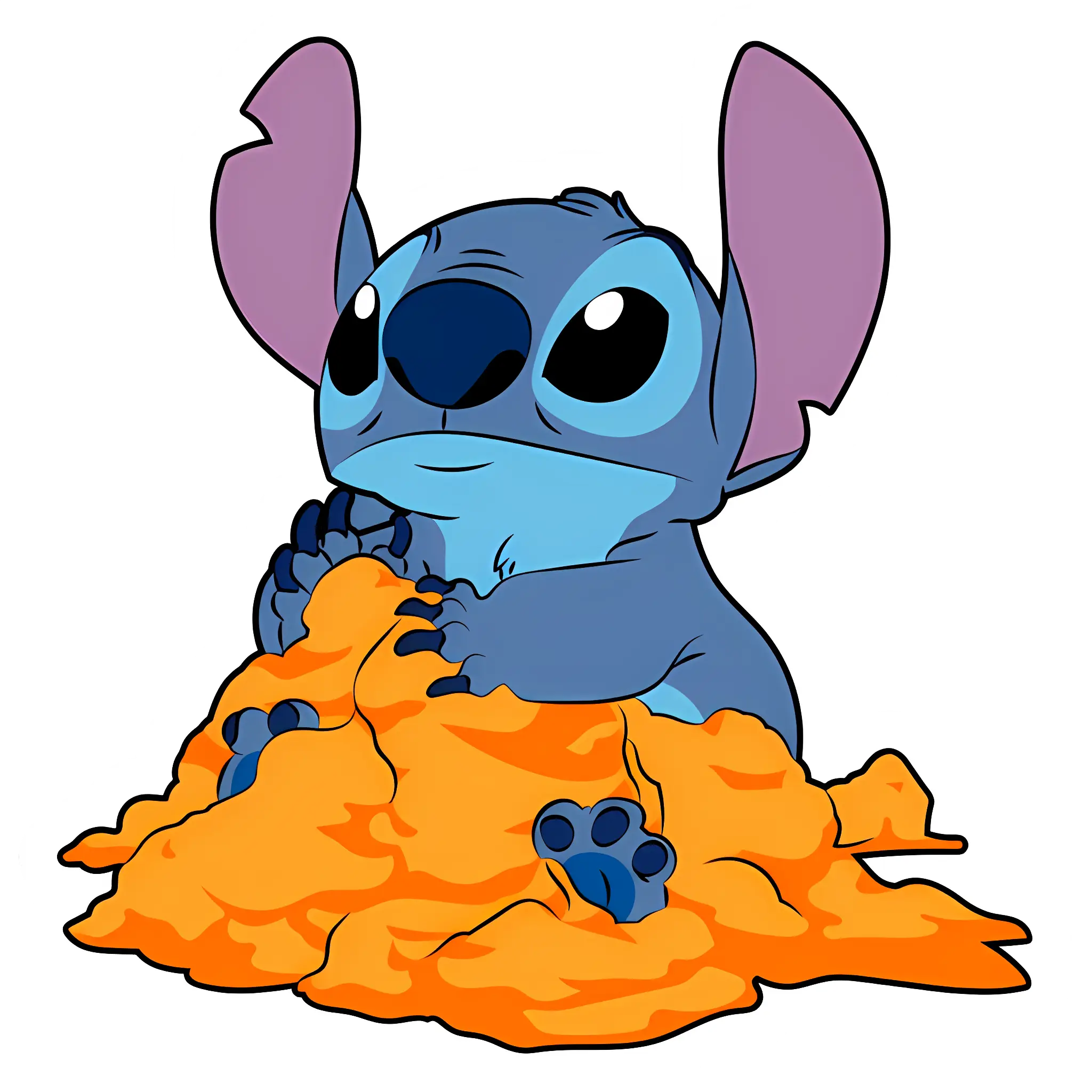 Blue Character Cozy with Orange Blanket