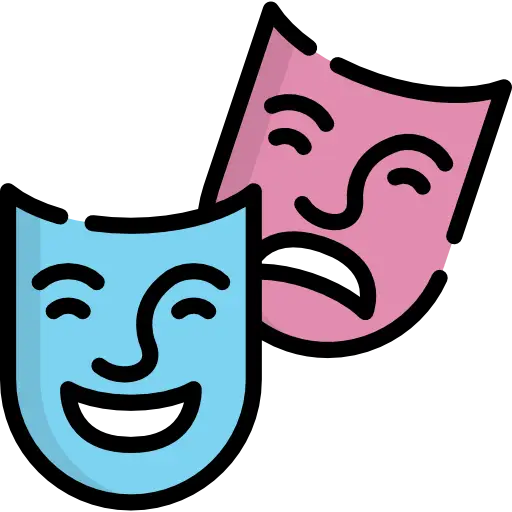 Theater Masks Symbolizing Drama and Comedy