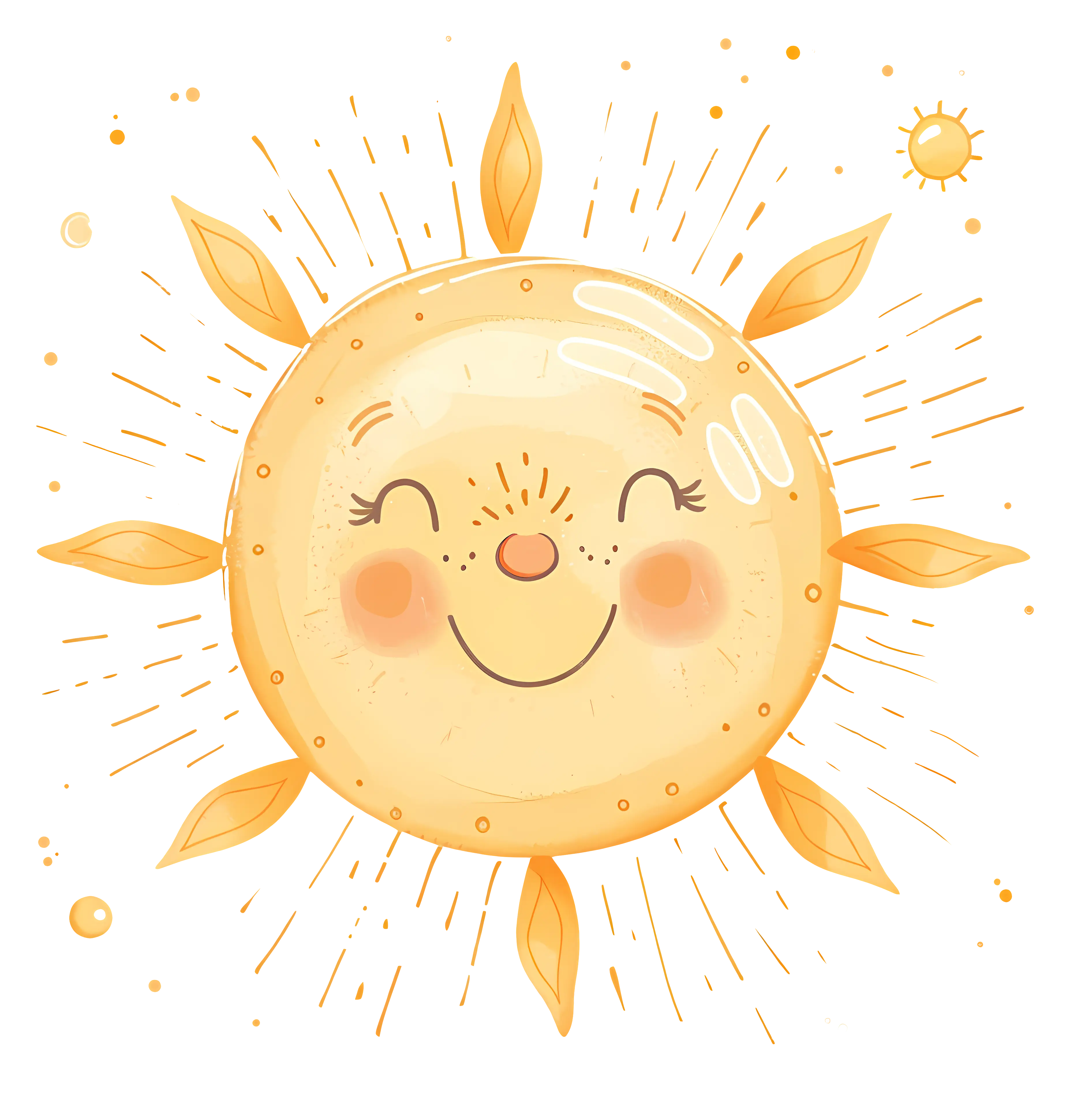 Smiling Sun Illustration with Cartoon Style