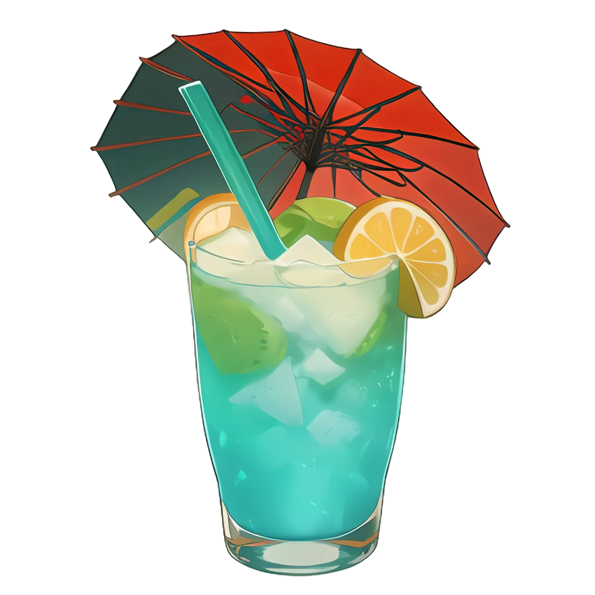Refreshing Cocktail with Umbrella