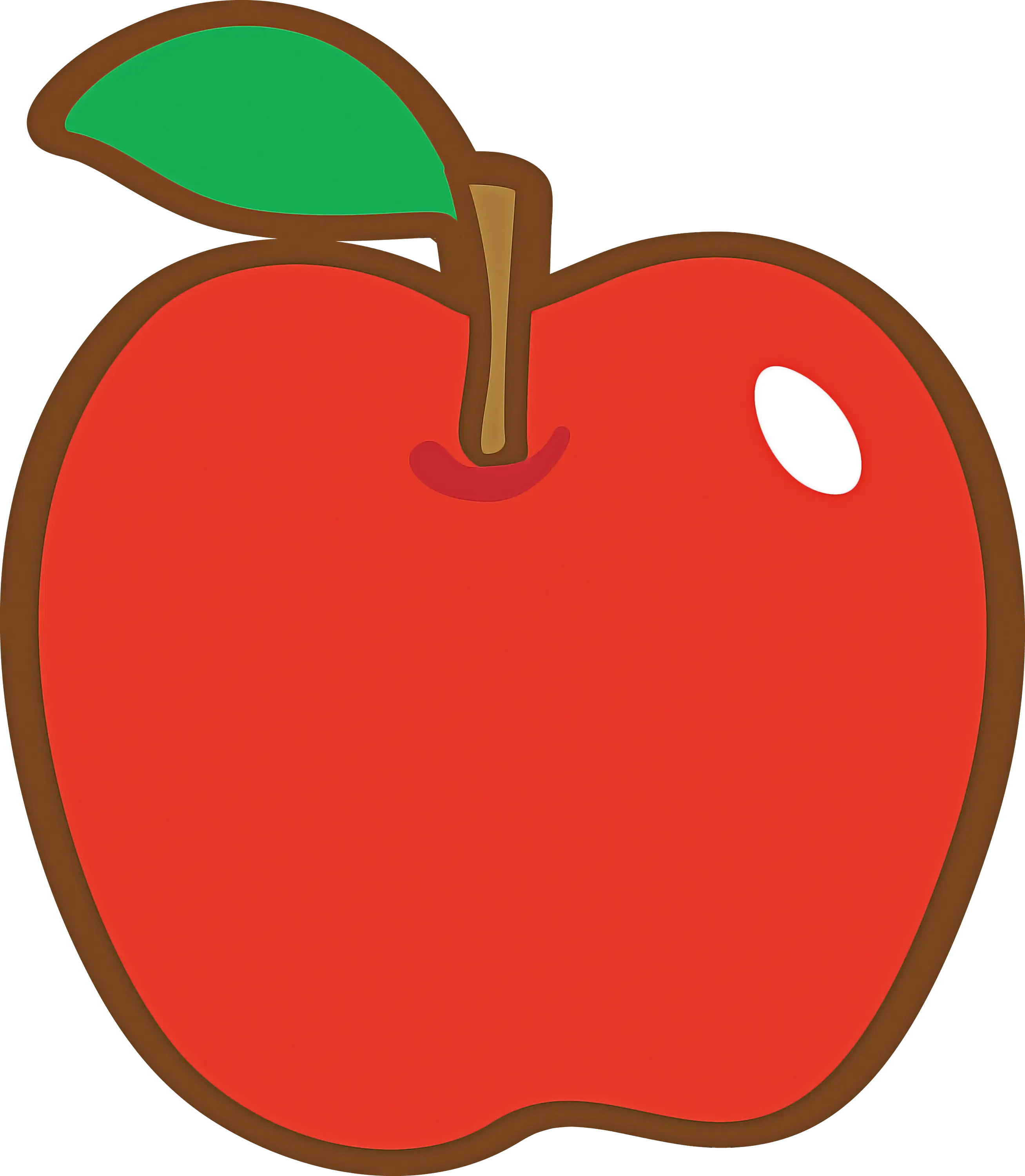 Cartoon Styled Red Apple Illustration